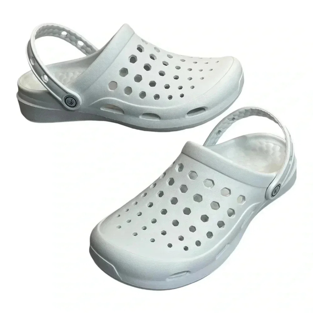 Joybees White Slip On Water Comfort Clog Shoes Unisex Womens 9 Mens 7